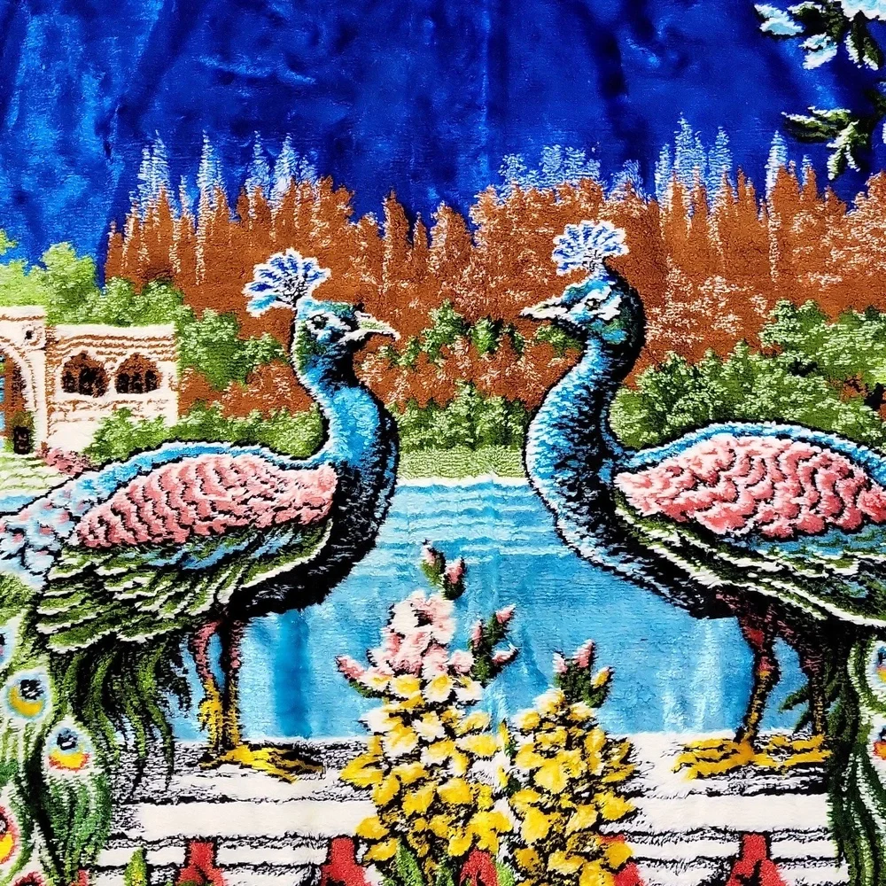 Vintage Tapestry Peacock Vibrant Colors  Lebanon 57inX40in